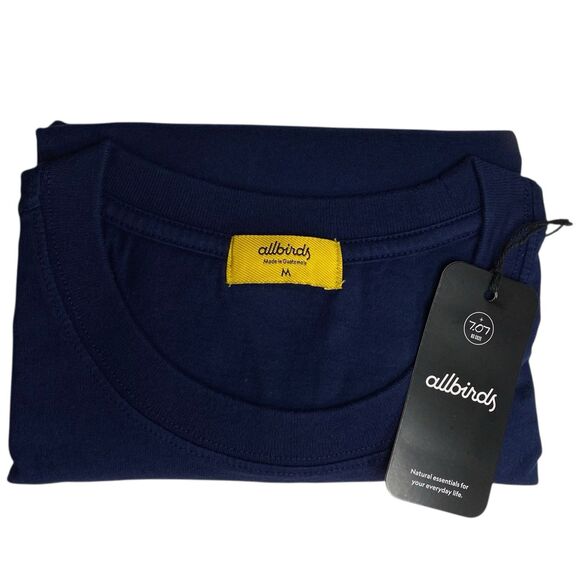 Allbirds T-Shirt Mens M Blue Short Sleeve Logo Tee Organic Cotton Casual NWT - Picture 1 of 5